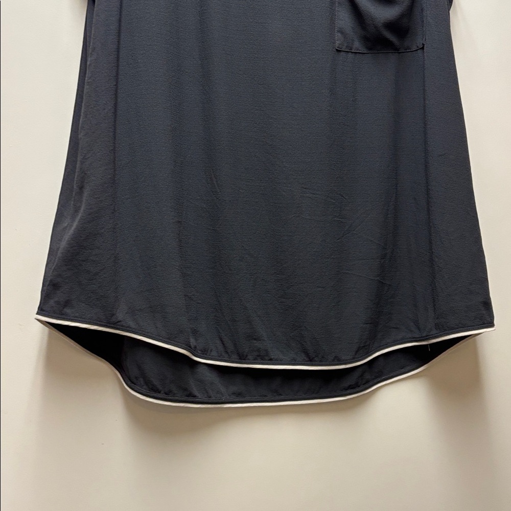 Eileen Fisher Women's Black Sleeveless Blouse with Cream Trim Size Large - Picture 5 of 5